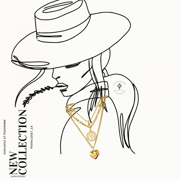 3 Layered Stainless Steel Necklace - Picture 2 of 2